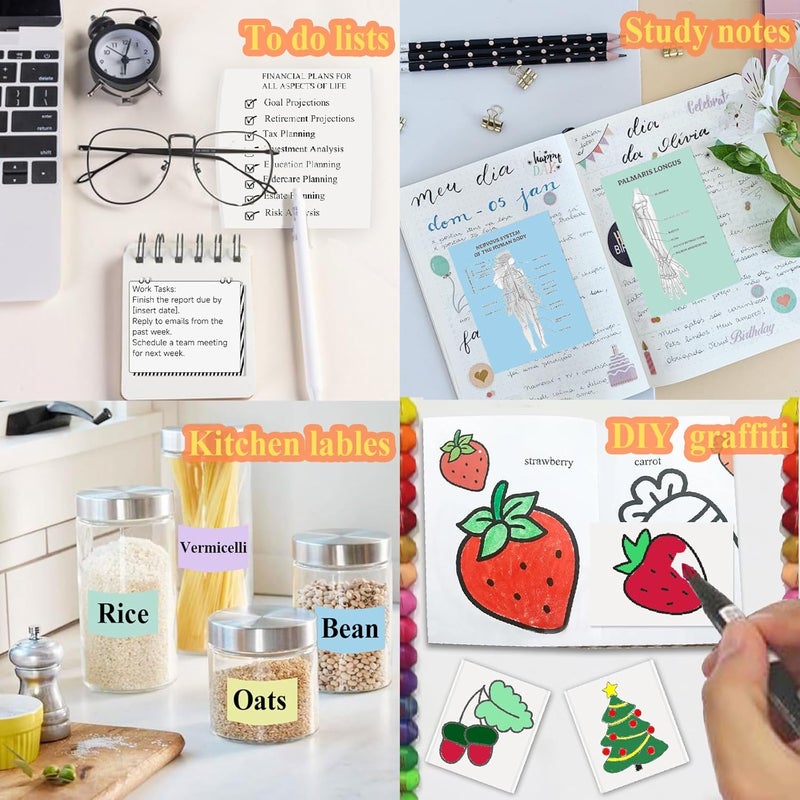 OMGFUNAA 16 Rolls Self-Adhesive Mini Printer Sticker Paper - 10 White & 6 Vibrant Colors for M02/T02 Printers (Remove Inner Paper Holder), Thermal Sticker Paper Continious Labels for Study Notes & Scrapbooking - Image 3